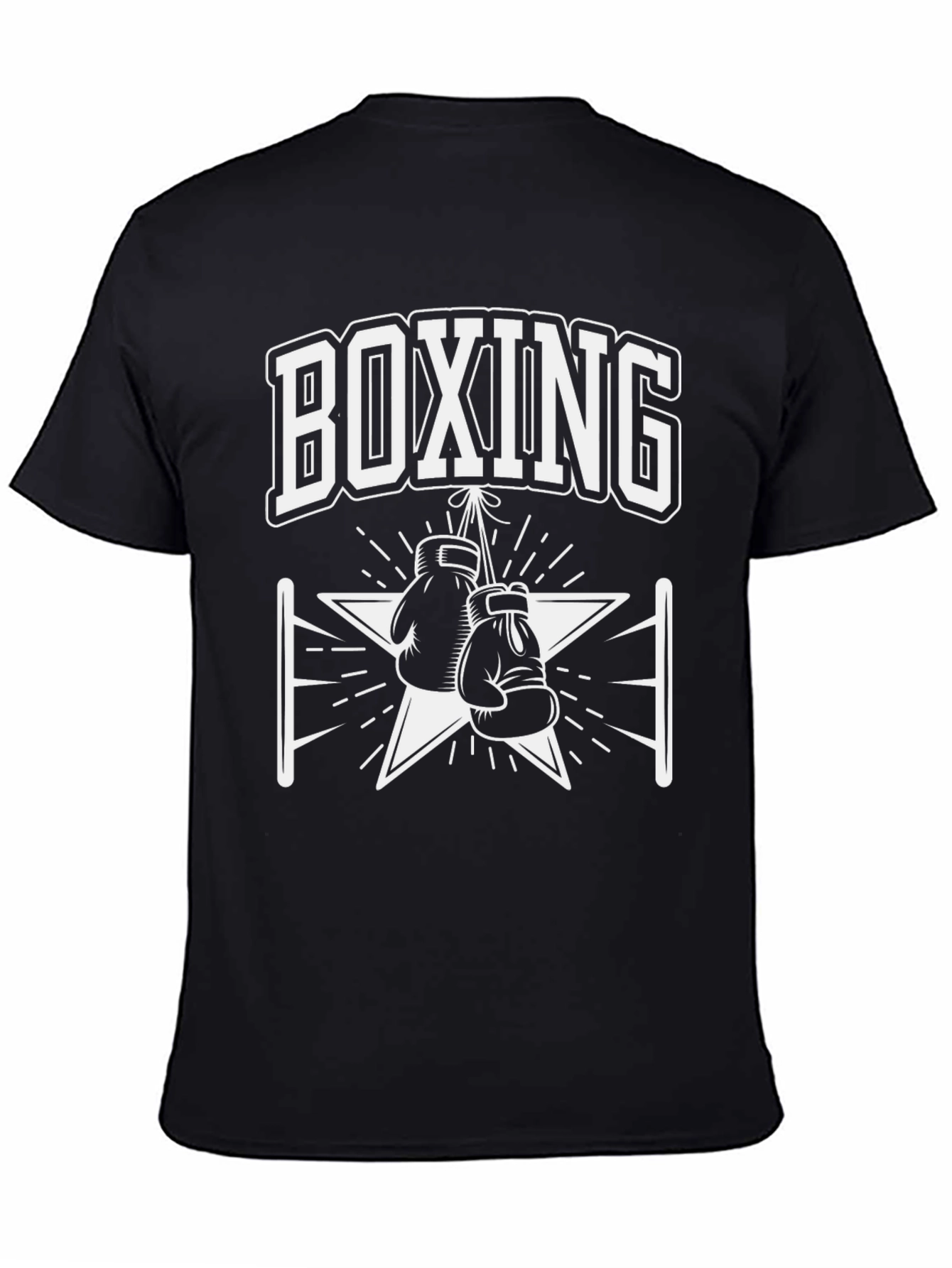 Boxing Gloves Graphic Print Mens Black T-Shirt