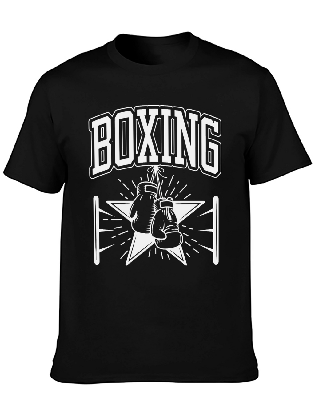 Boxing Gloves Graphic Print Mens Black T-Shirt