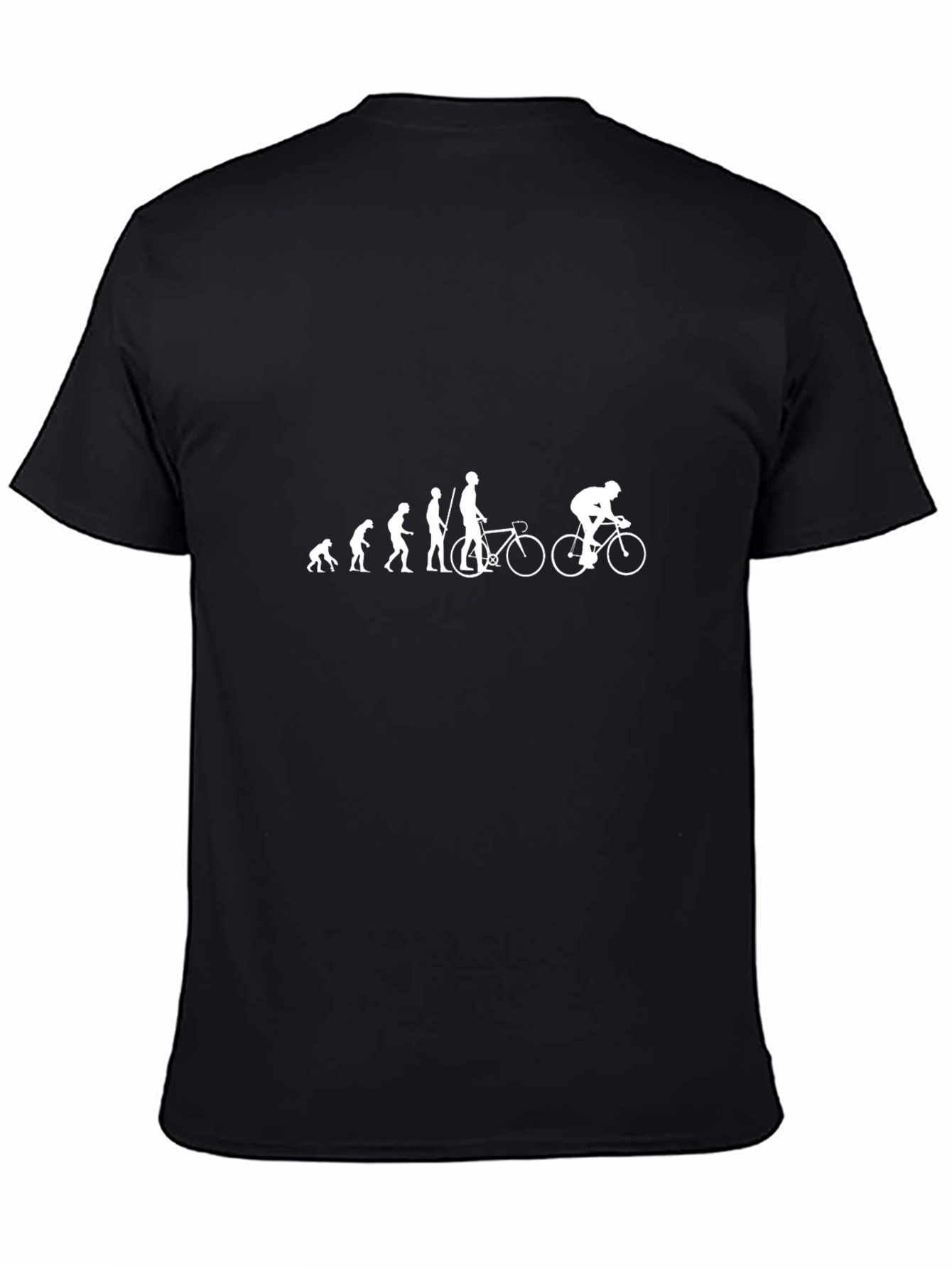 Evolution of Cyclist Graphic Tee - Black Cotton Shirt
