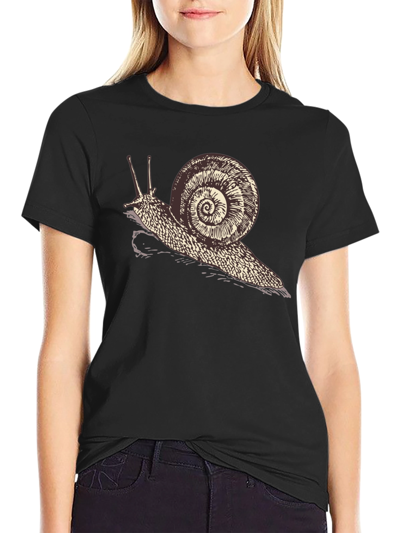 Snail Graphic Tee - Quirky Unisex Black T-Shirt