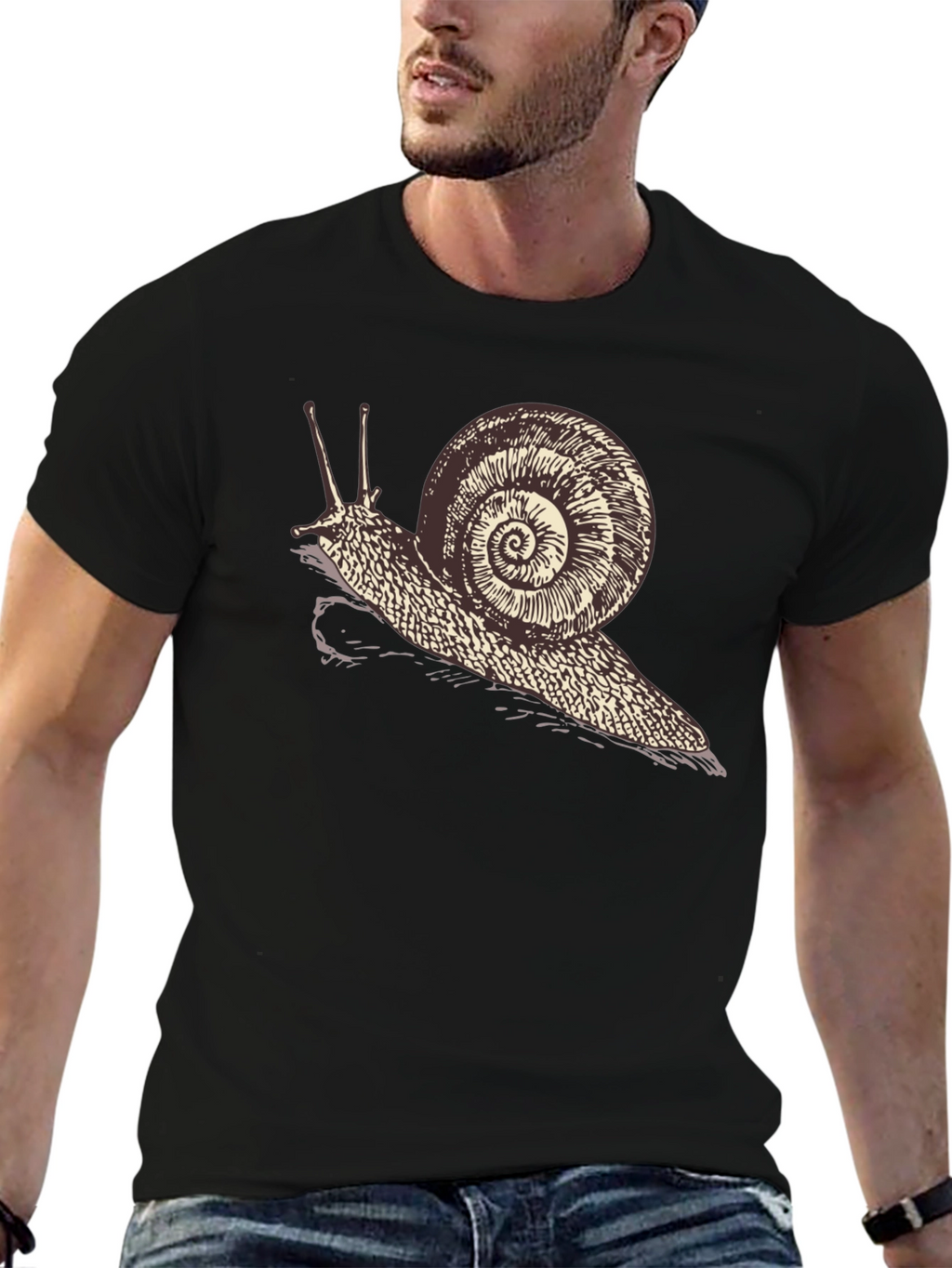 Snail Graphic Tee - Quirky Unisex Black T-Shirt