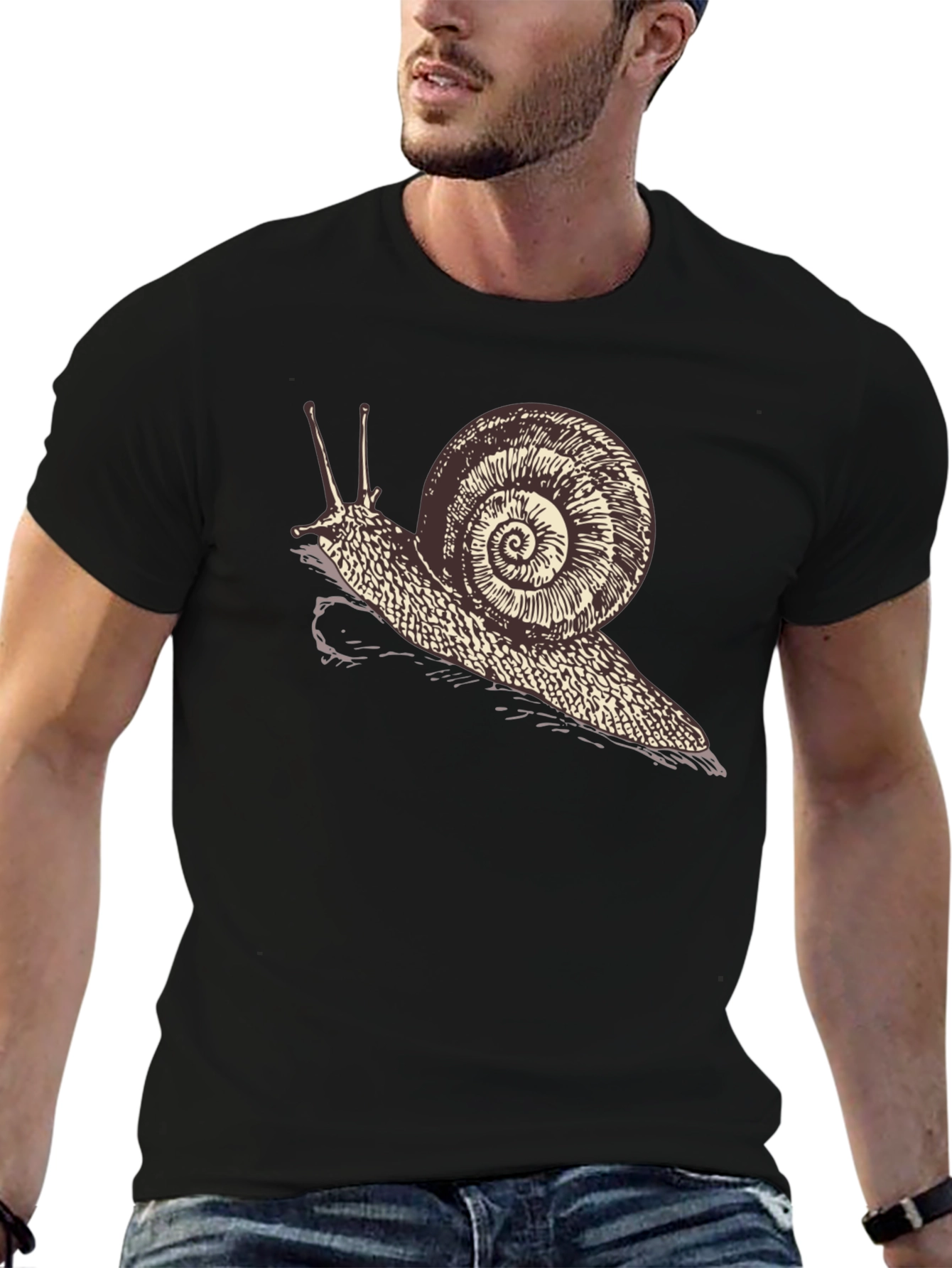 Snail Graphic Tee - Quirky Unisex Black T-Shirt
