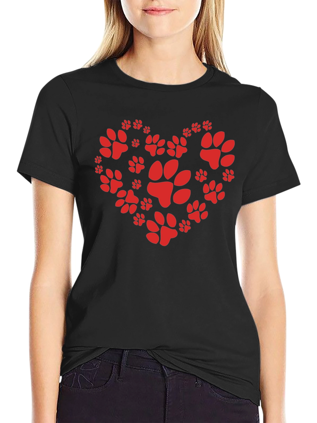 Paw Print Heart T-Shirt - Animal Lover Tee