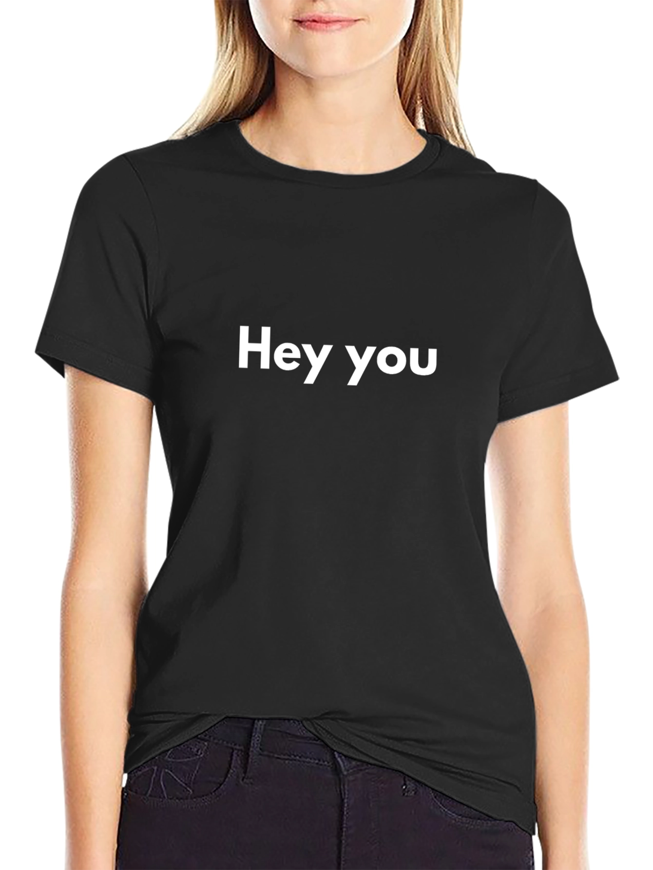 Hey You Black T-Shirt Casual Wear