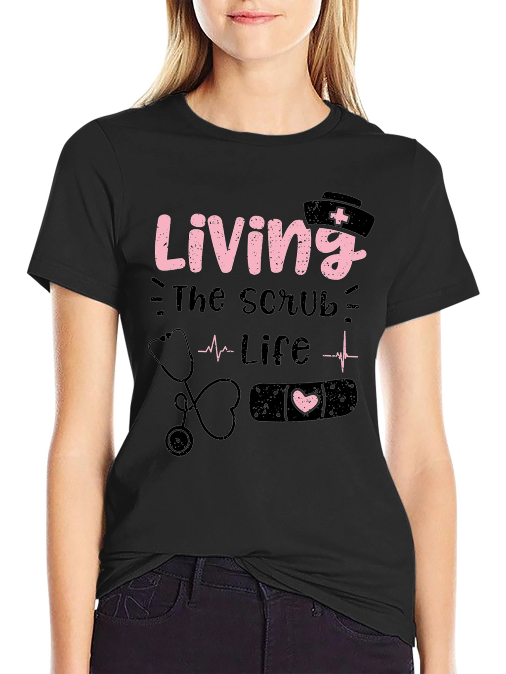Living the Scrub Life Black T-Shirt