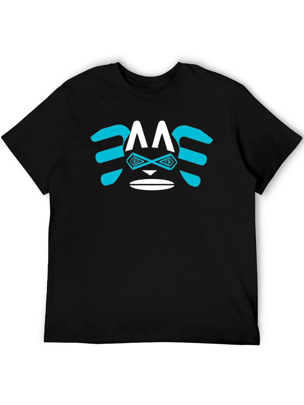 Abstract Face Graphic Tee - Trendy Casual Shirt