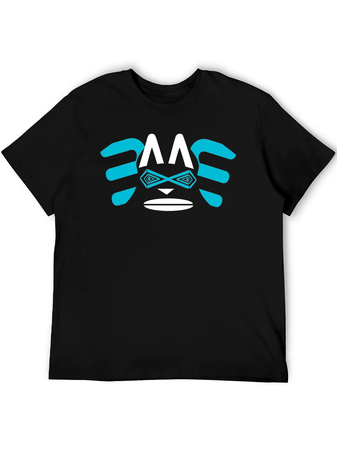 Abstract Face Graphic Tee - Trendy Casual Shirt