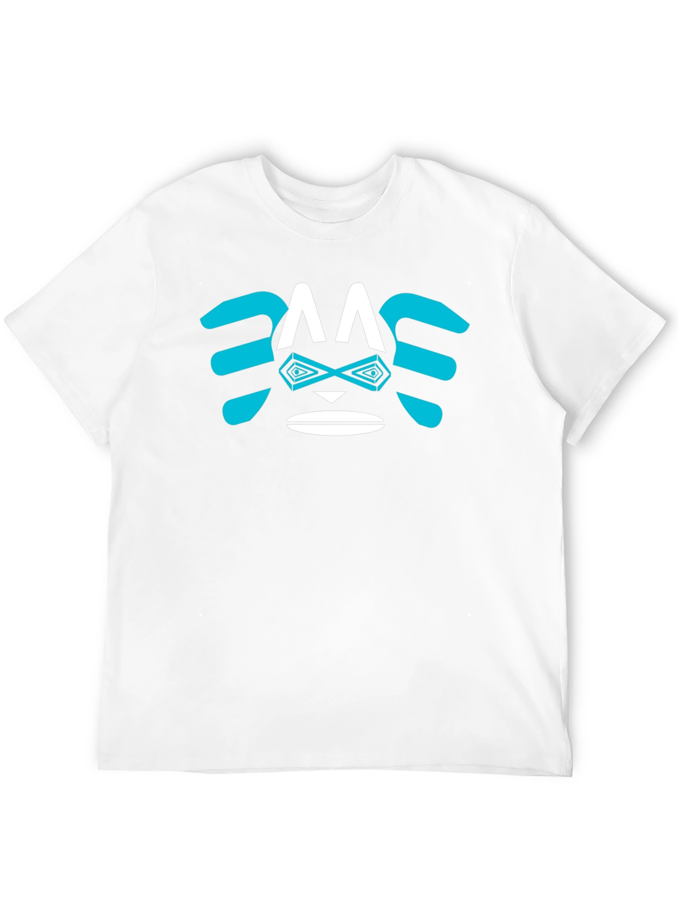 Abstract Face Graphic Tee - Trendy Casual Shirt