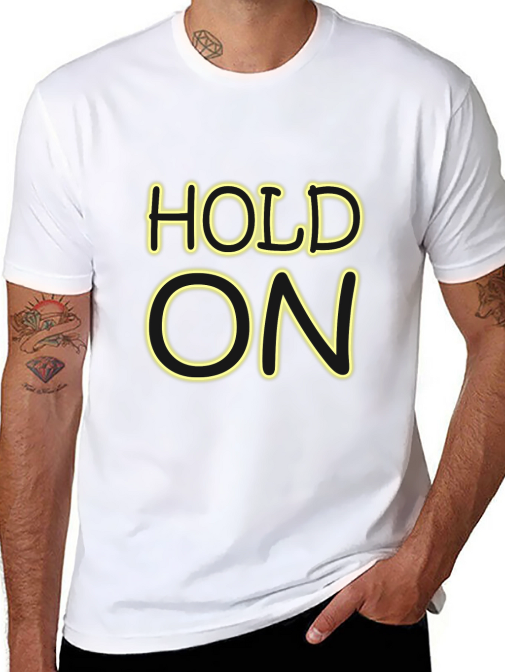 Hold On Black Graphic Tee