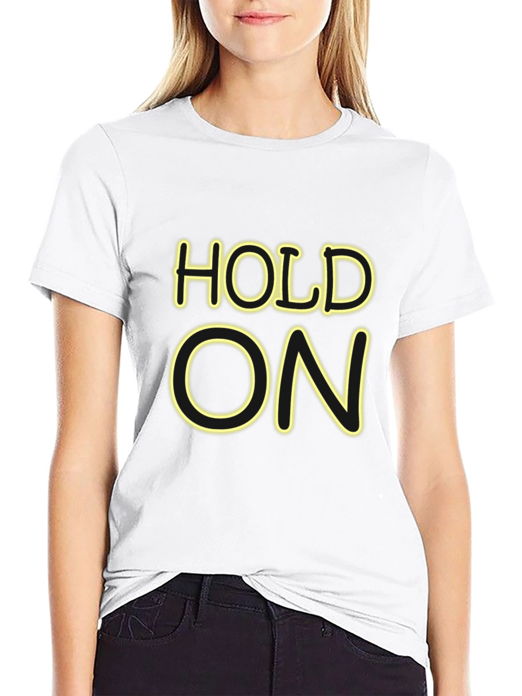 Hold On Black Graphic Tee
