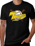 Thunder Baseball Graphic T-Shirt - Black Cotton Tee