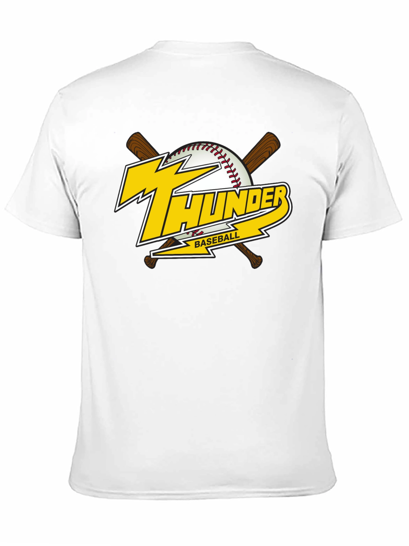 Thunder Baseball Graphic T-Shirt - Black Cotton Tee
