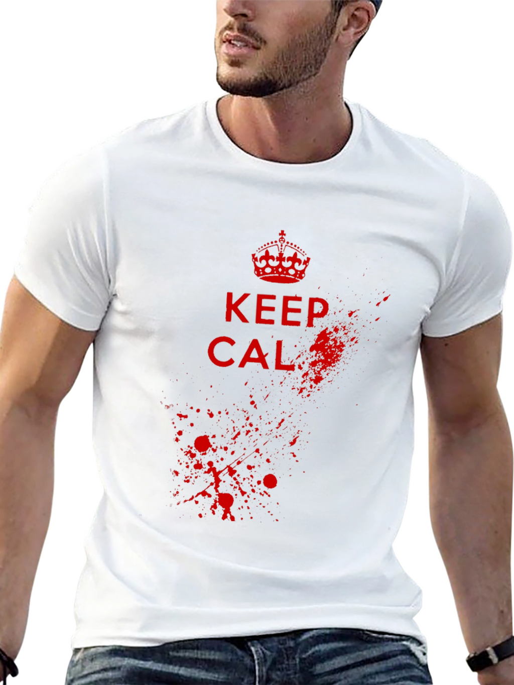 Keep Calm Graphic Tee - Black Cotton Blend