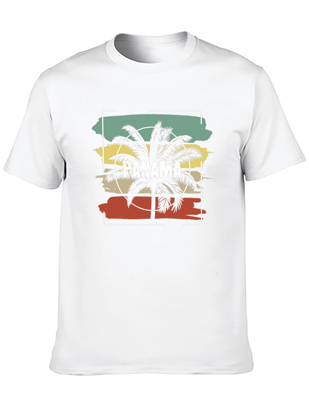 Panama Retro Palm Tree Graphic Tee - Black