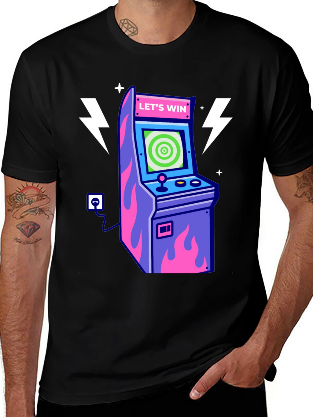 Retro Arcade Game T-Shirt - Lets Win!
