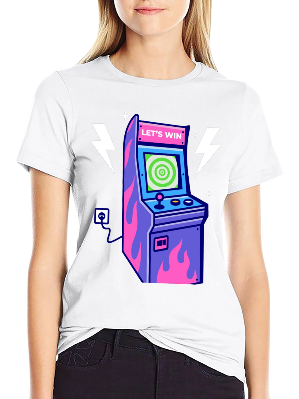 Retro Arcade Game T-Shirt - Lets Win!