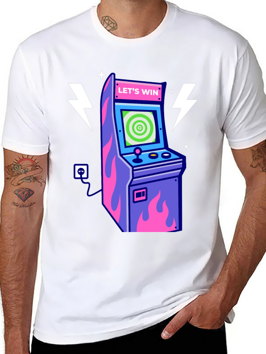 Retro Arcade Game T-Shirt - Lets Win!