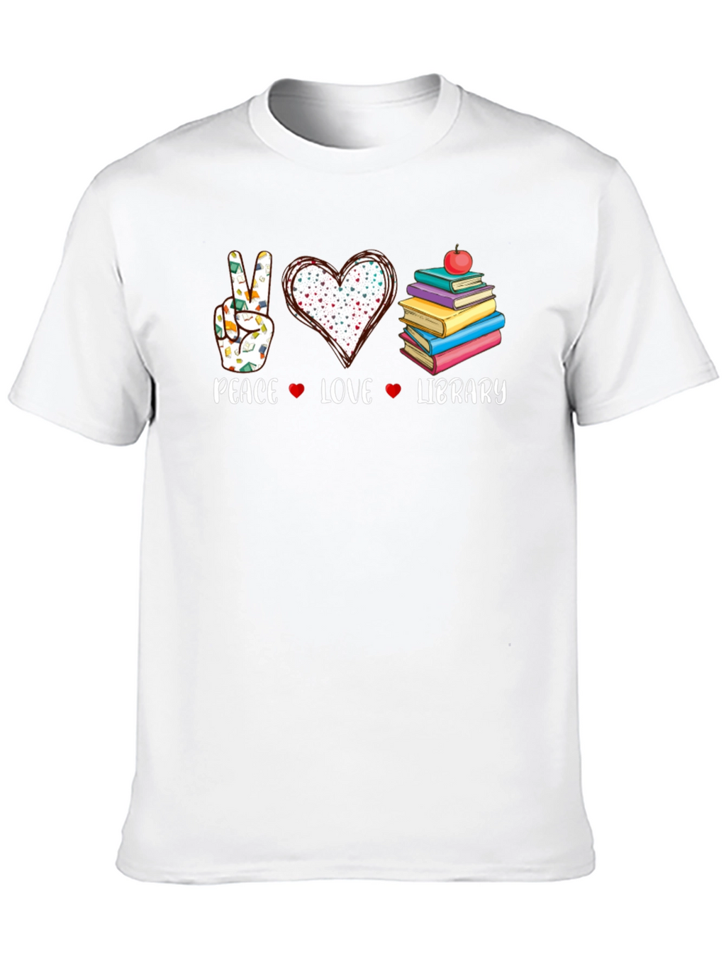 Peace Love Library Graphic T-Shirt