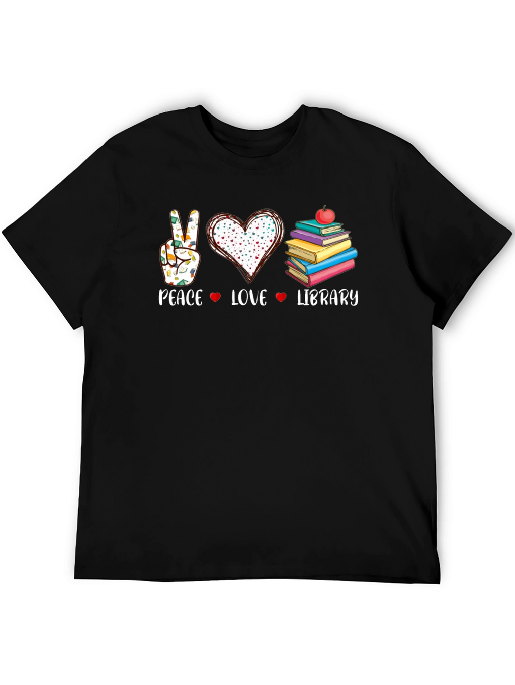 Peace Love Library Graphic T-Shirt