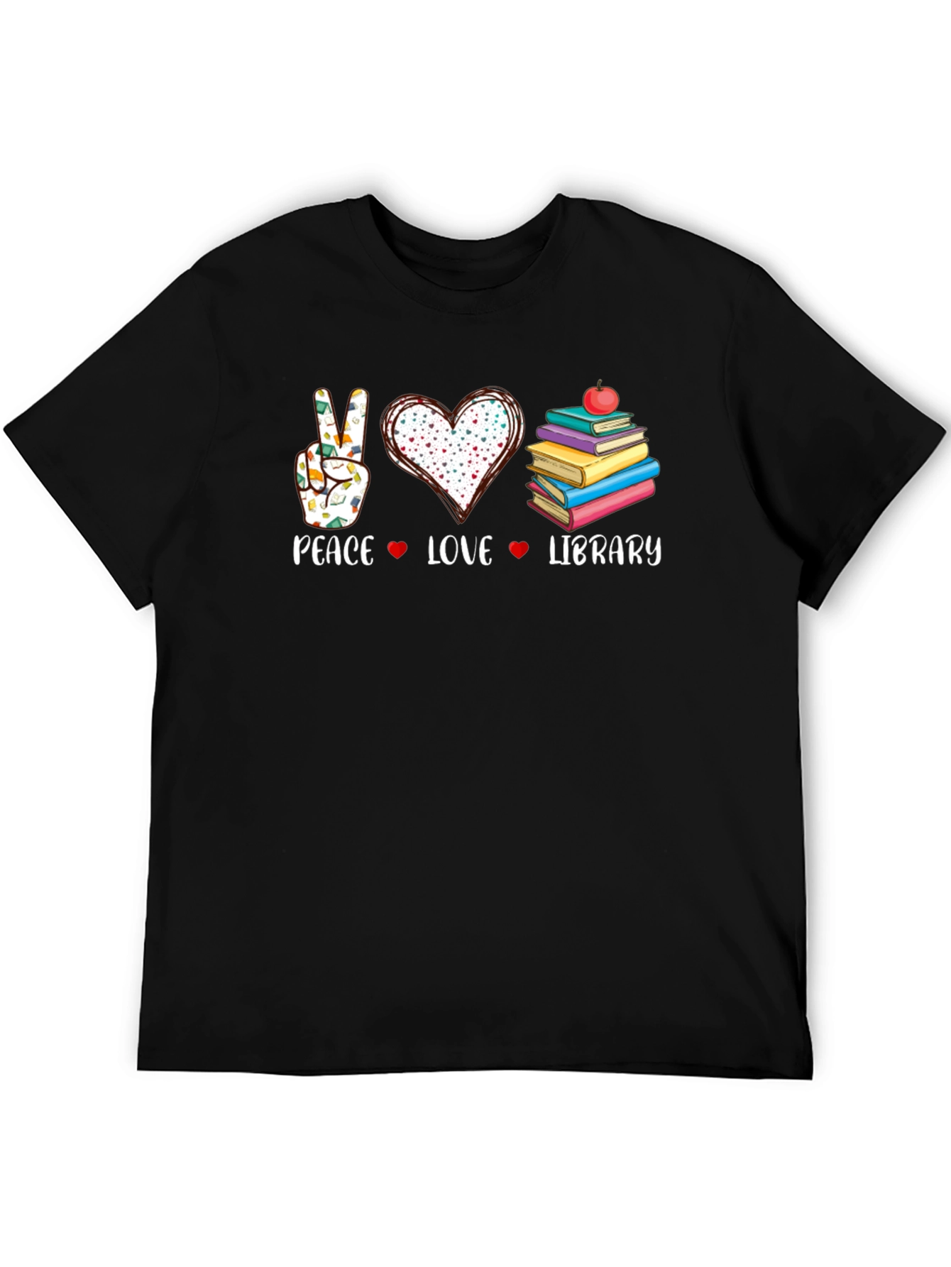 Peace Love Library Graphic T-Shirt