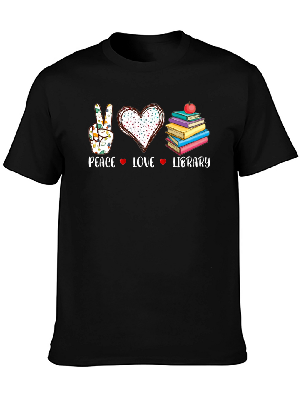 Peace Love Library Graphic T-Shirt