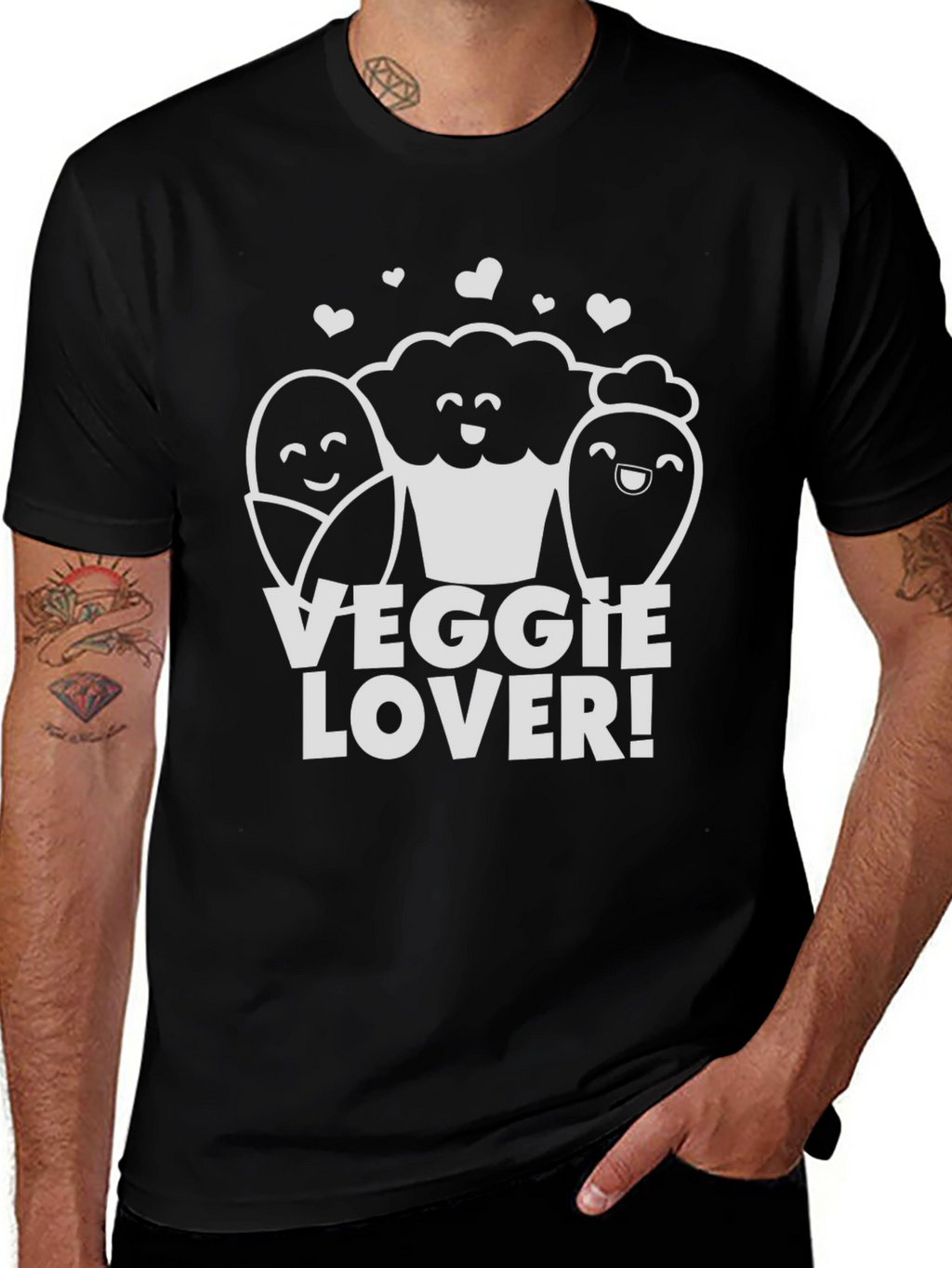 Veggie Lover Graphic T-Shirt - Black