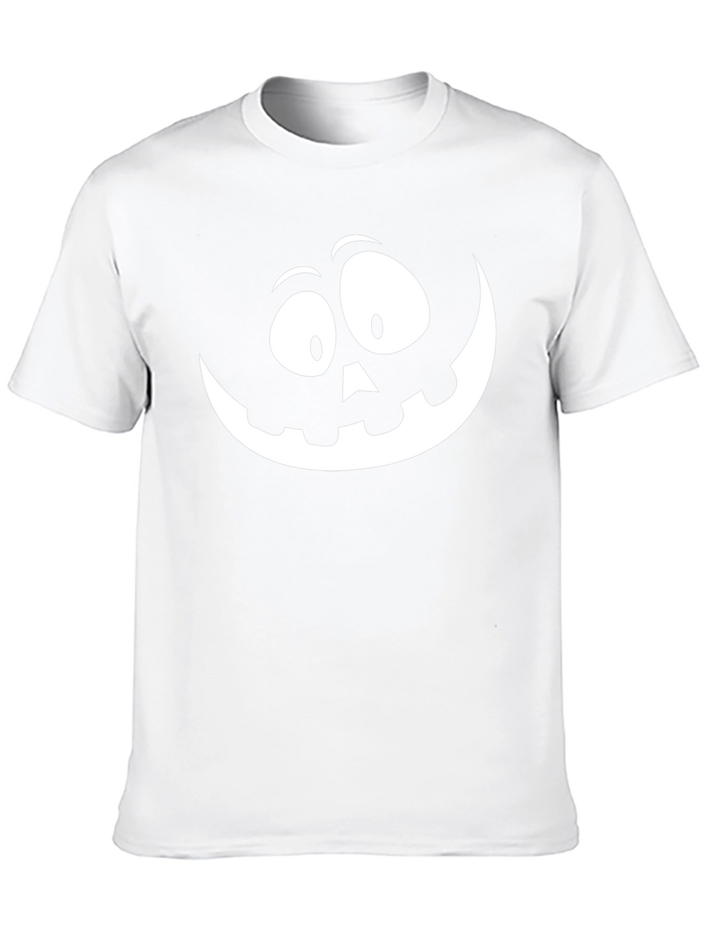 Halloween Pumpkin Face Graphic Tee - Black Cotton T-Shirt