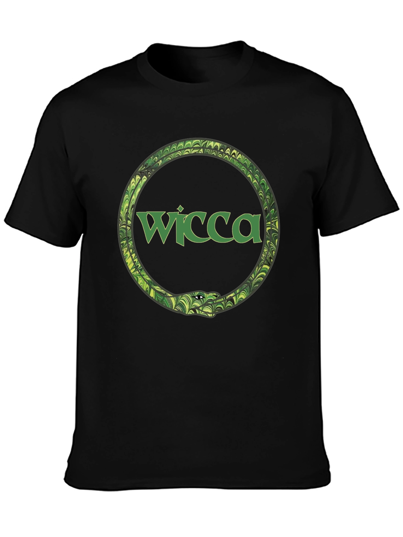 Wicca Serpent Ouroboros Black T-Shirt