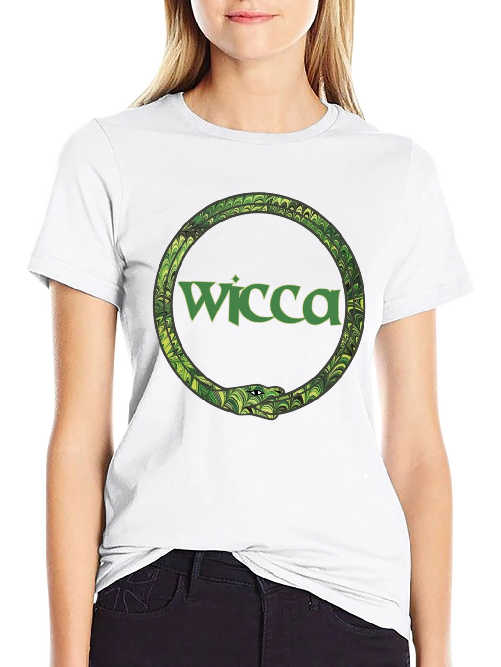 Wicca Serpent Ouroboros Black T-Shirt