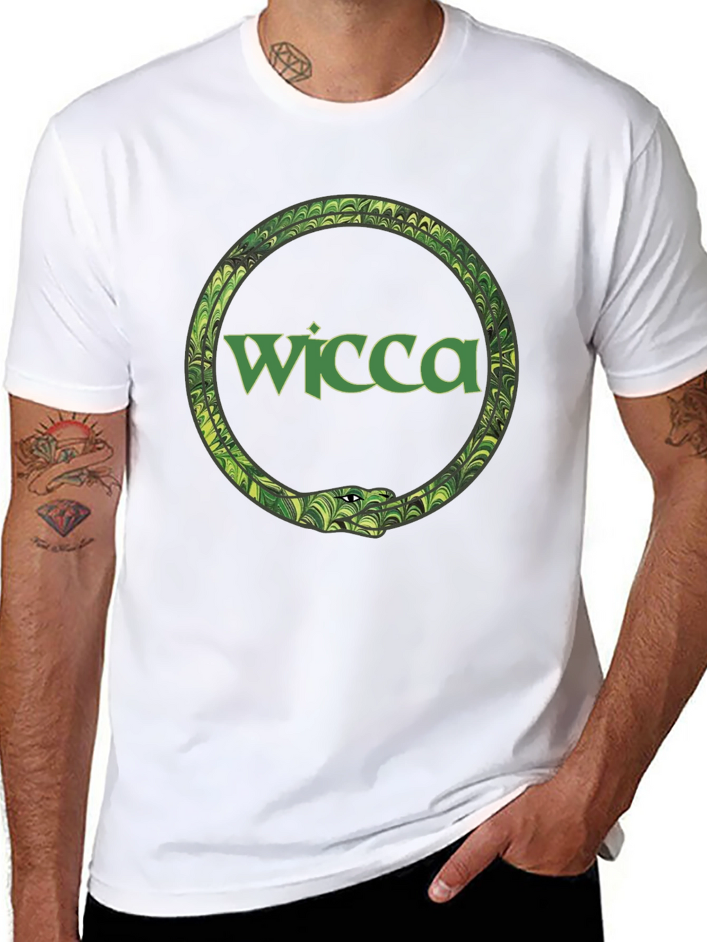Wicca Serpent Ouroboros Black T-Shirt