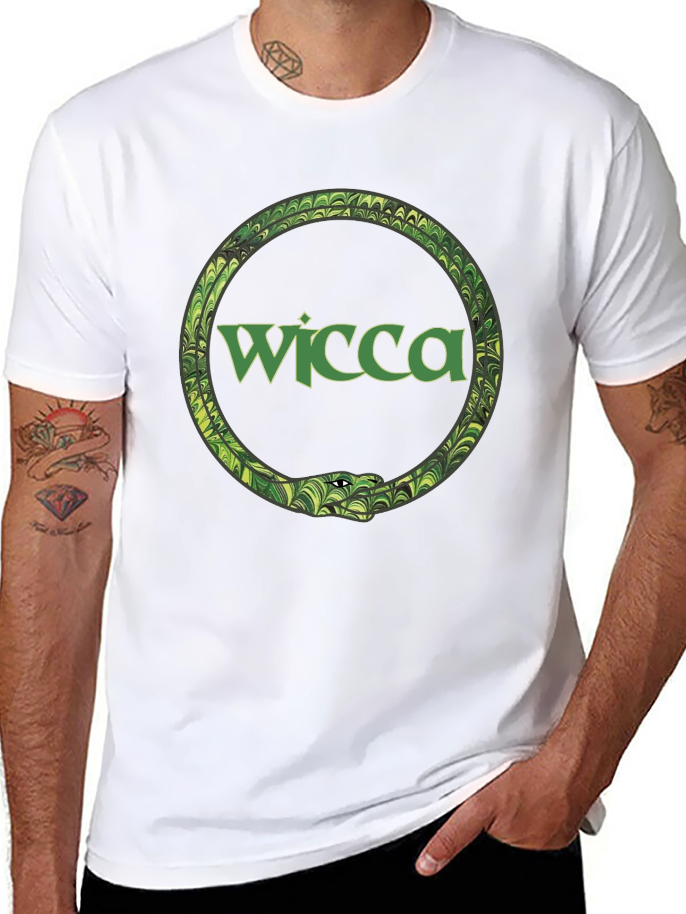 Wicca Serpent Ouroboros Black T-Shirt