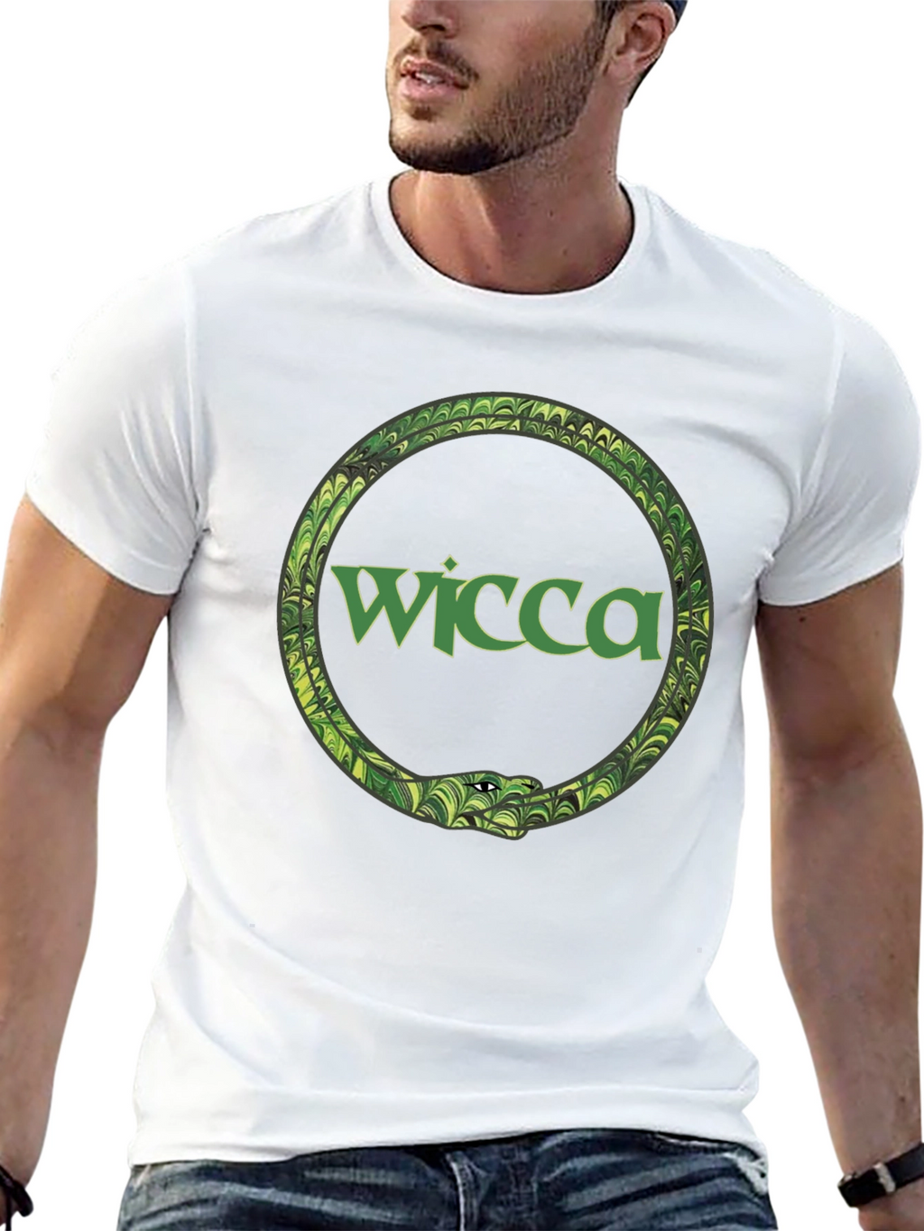 Wicca Serpent Ouroboros Black T-Shirt