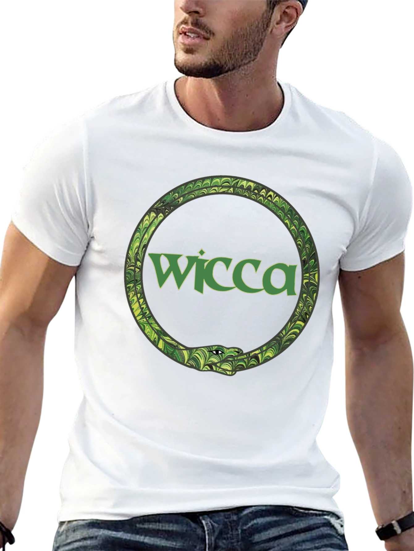 Wicca Serpent Ouroboros Black T-Shirt