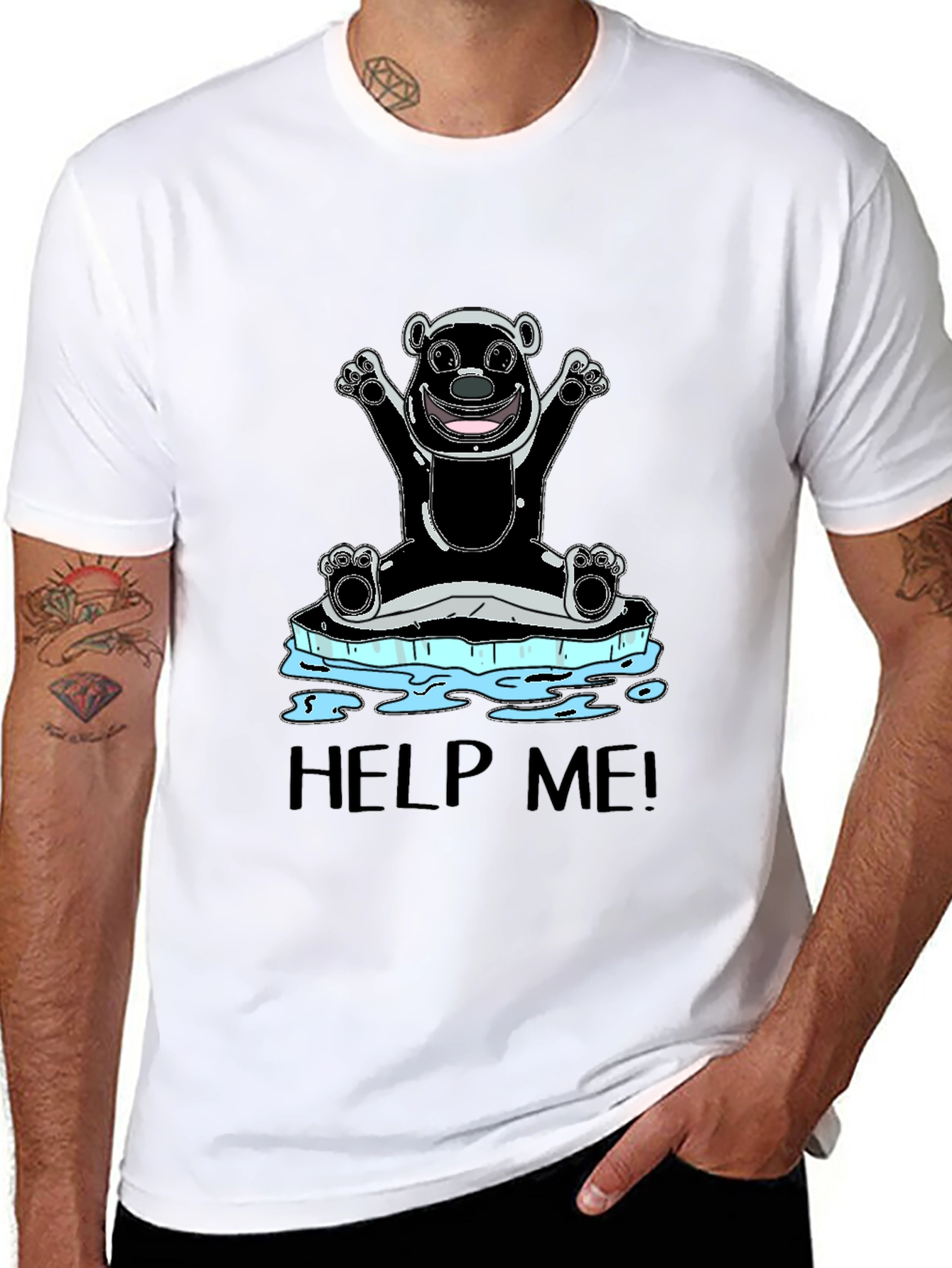 Help Me Polar Bear Graphic Tee