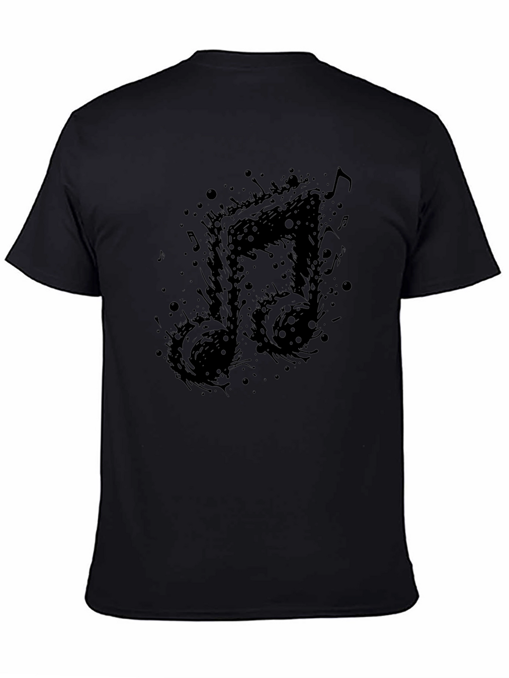 Abstract Music Note Black T-Shirt