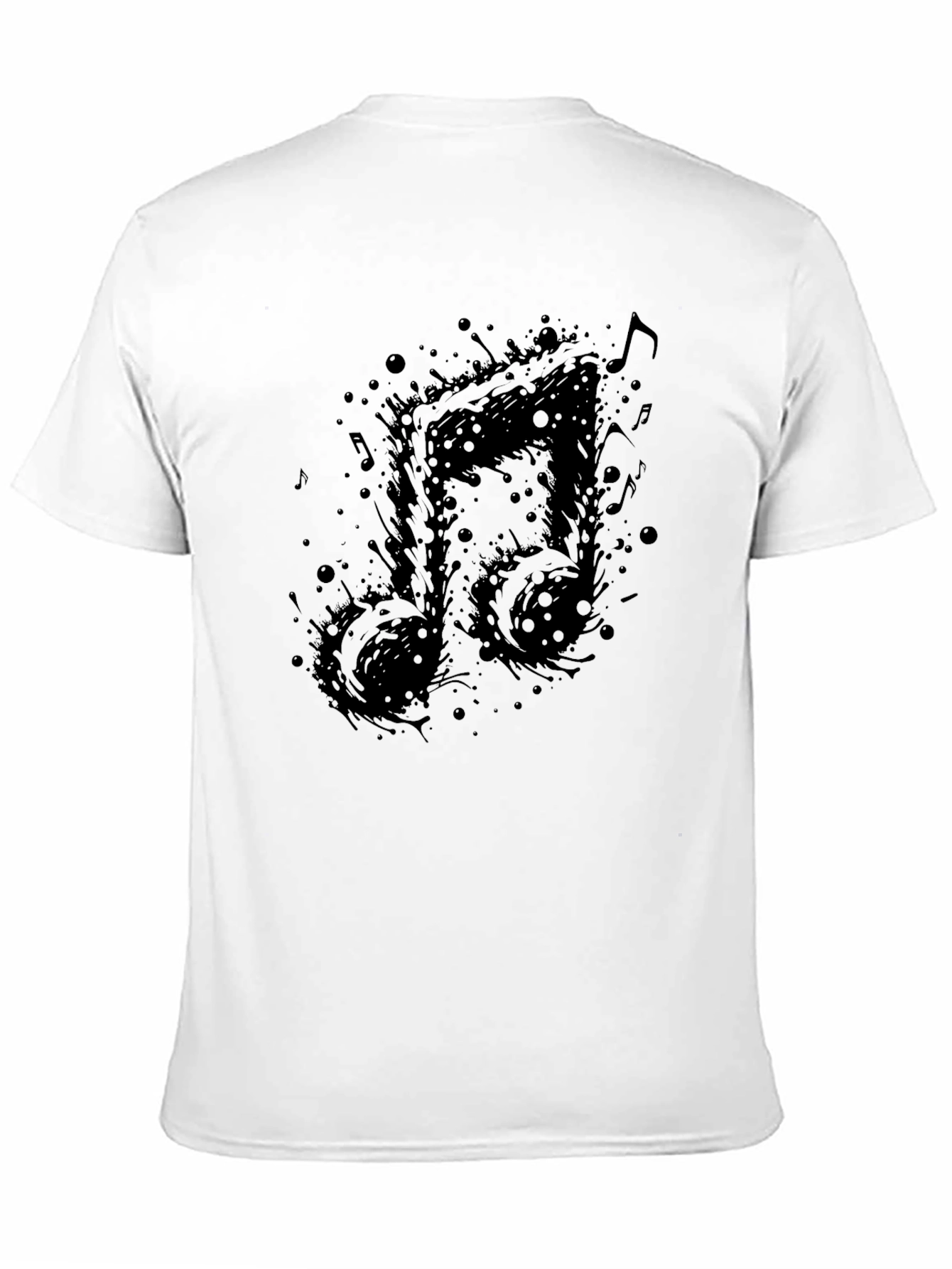 Abstract Music Note Black T-Shirt