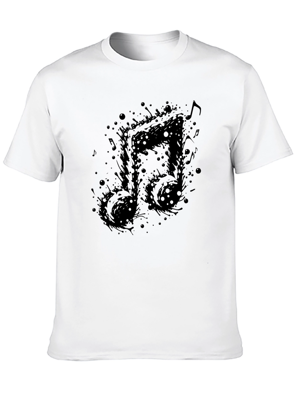 Abstract Music Note Black T-Shirt