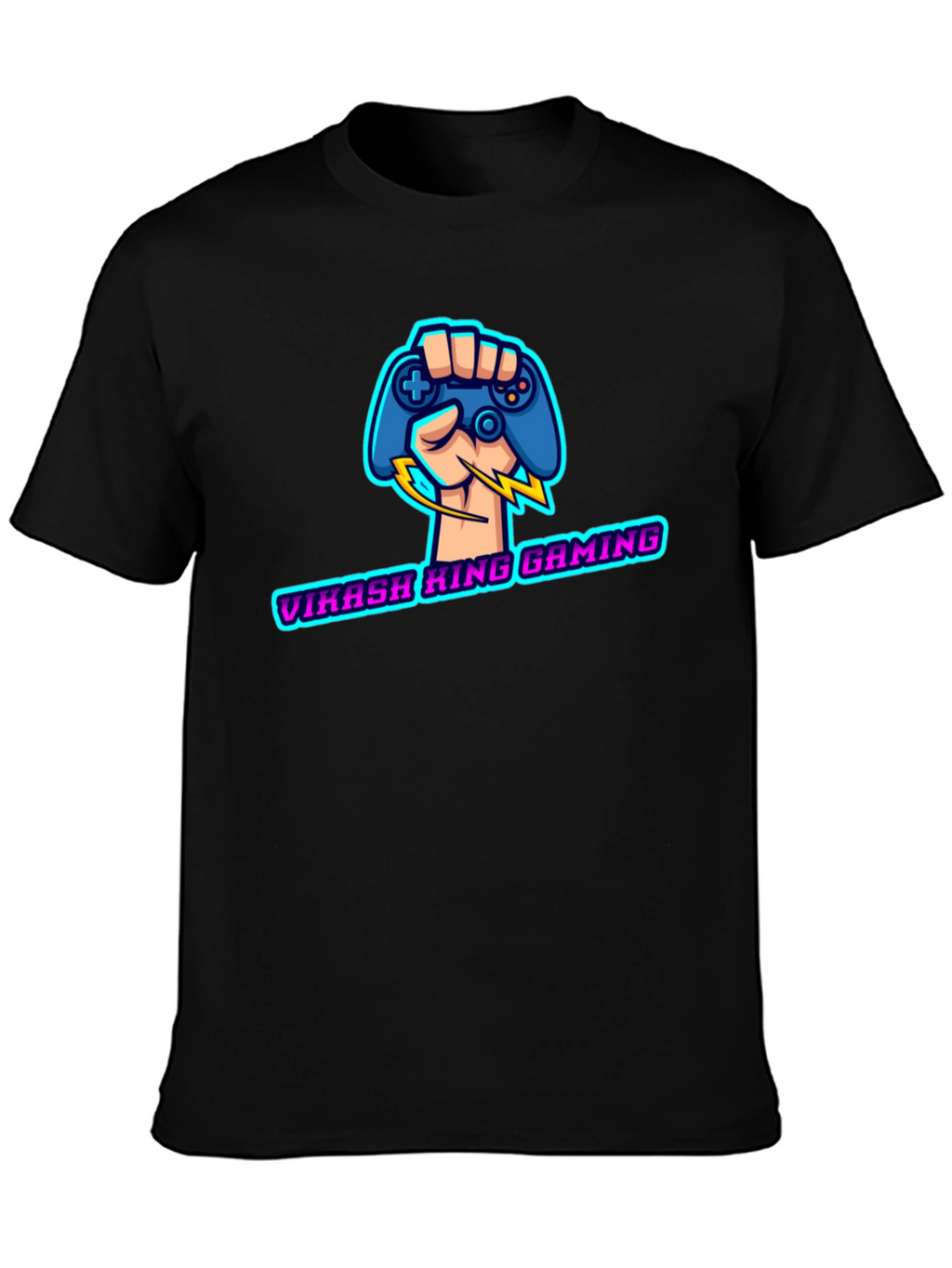 Gaming Controller Fist Graphic Black T-Shirt