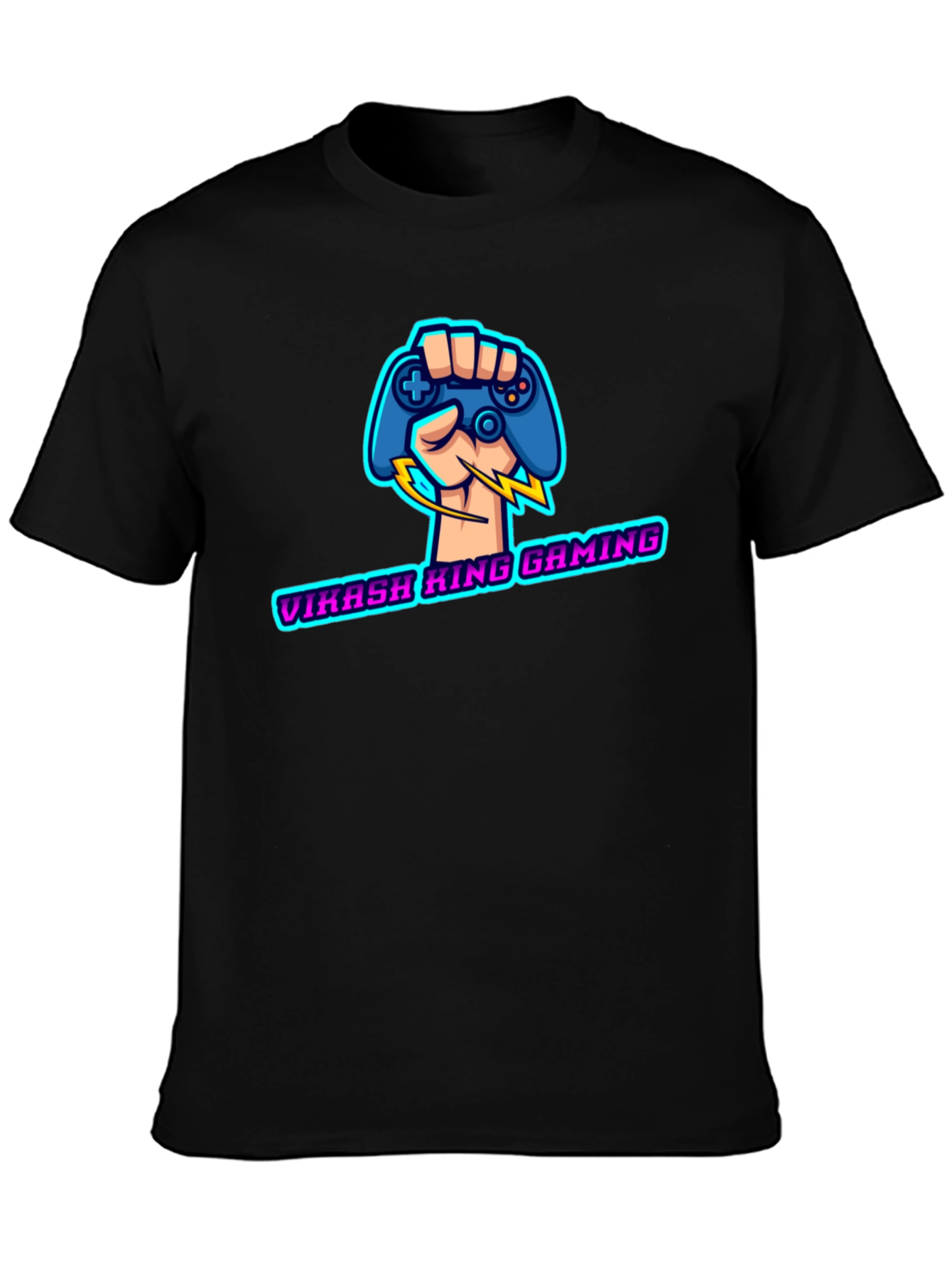 Gaming Controller Fist Graphic Black T-Shirt
