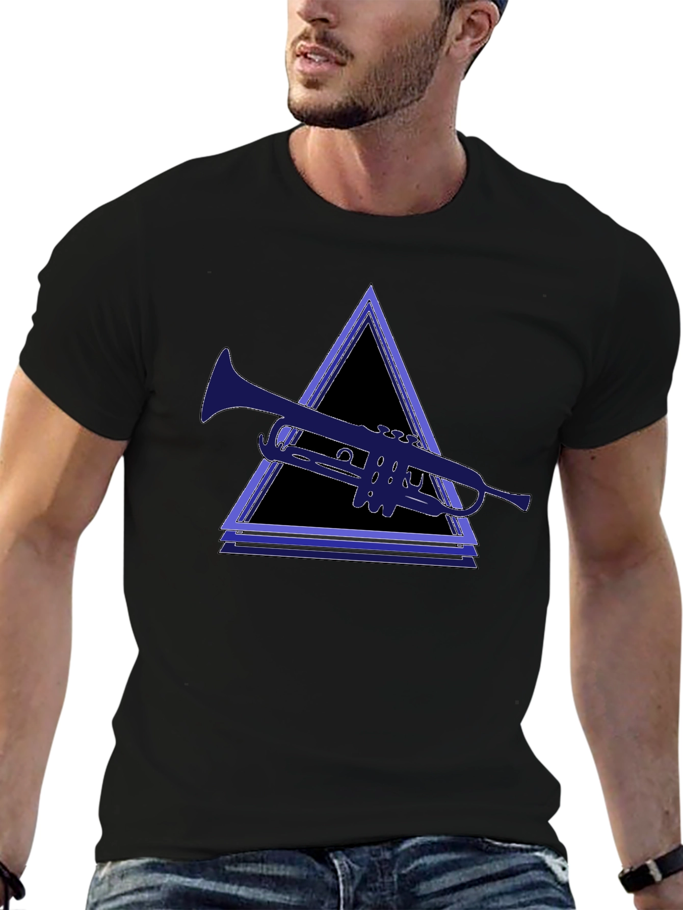 Trumpet Triangle Black Tee