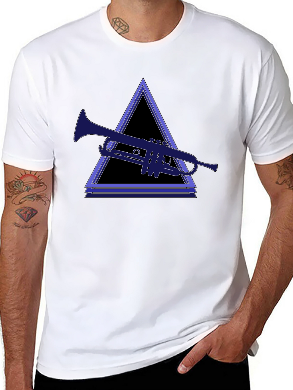 Trumpet Triangle Black Tee