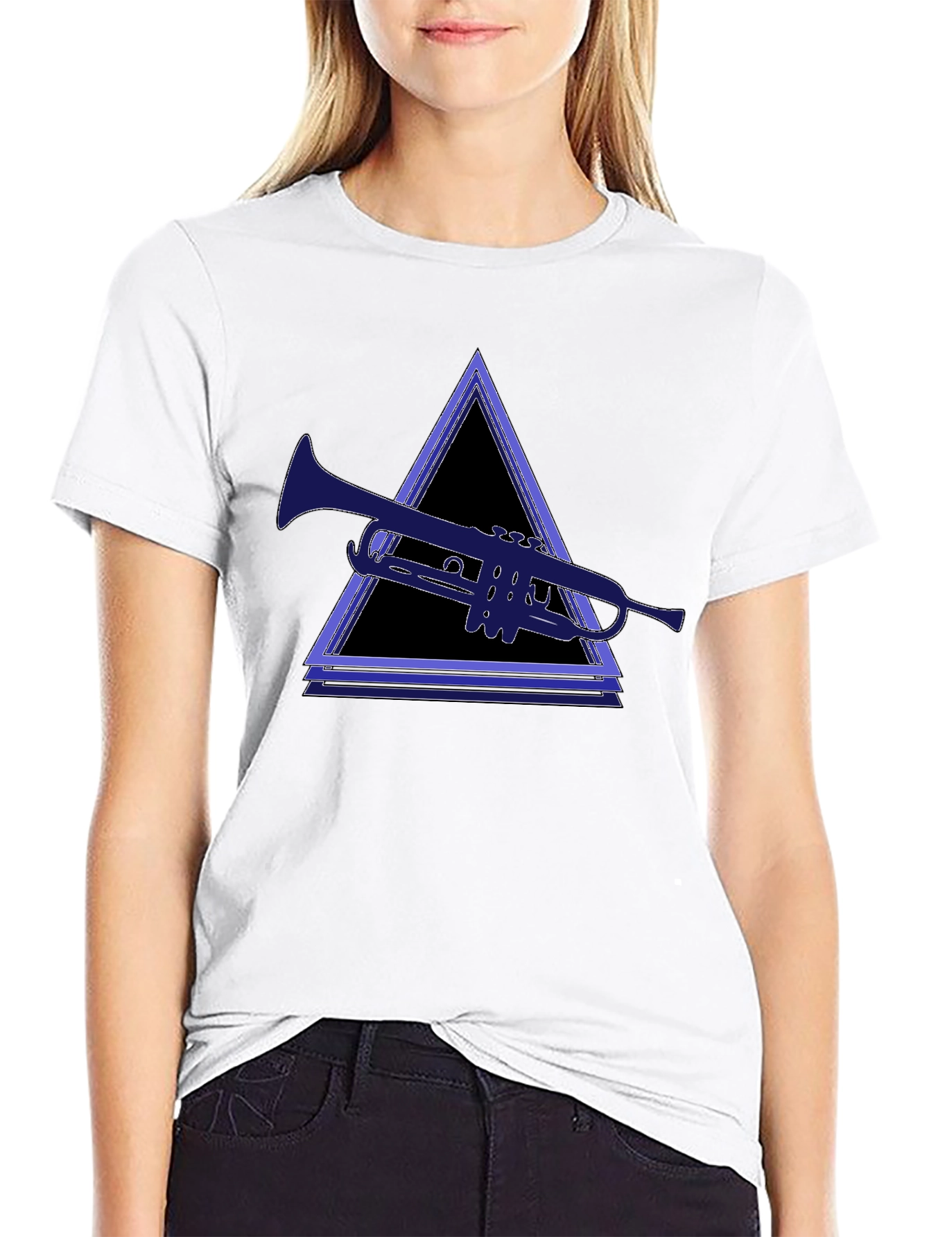 Trumpet Triangle Black Tee