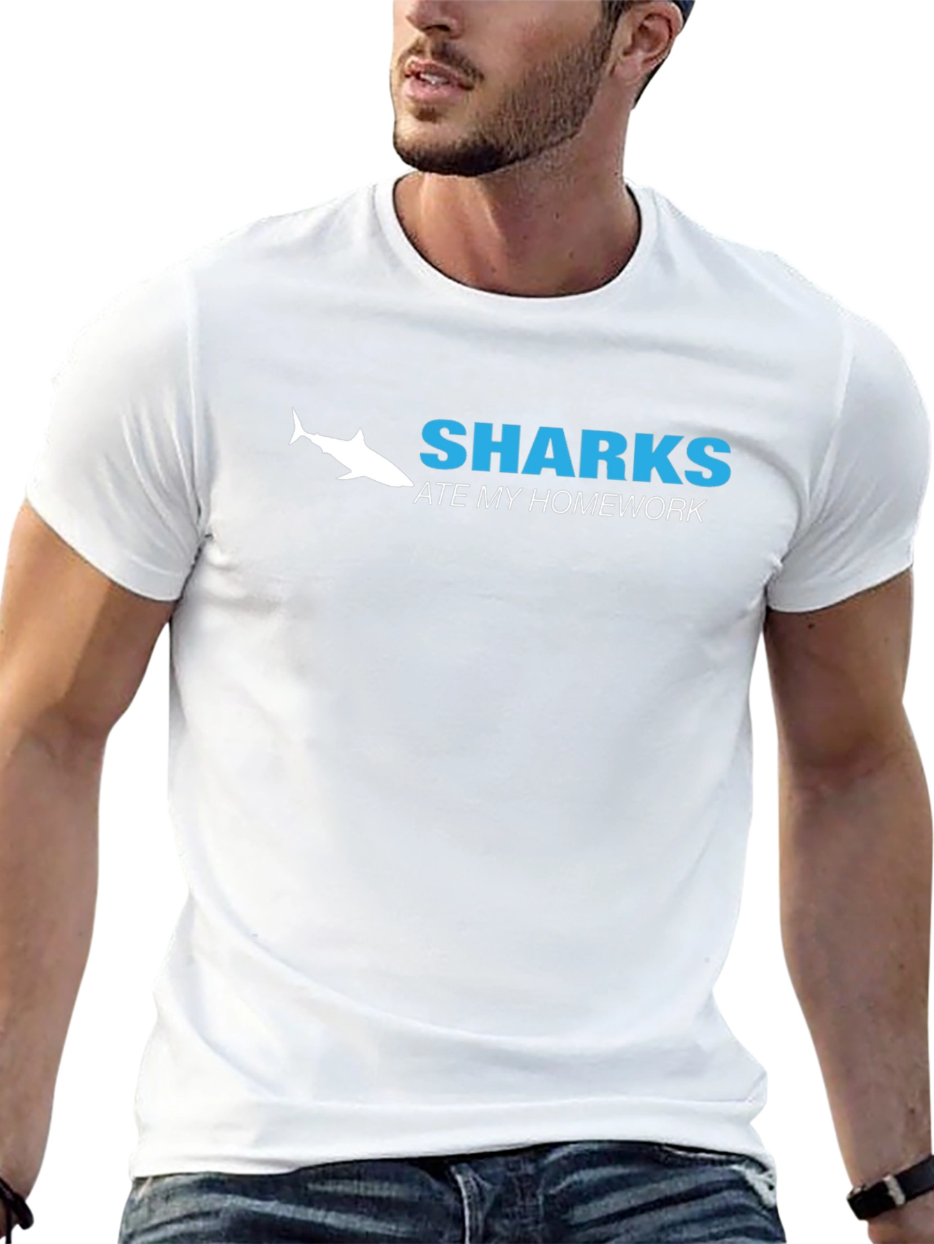 Sharks Ate My Homework Funny T-Shirt