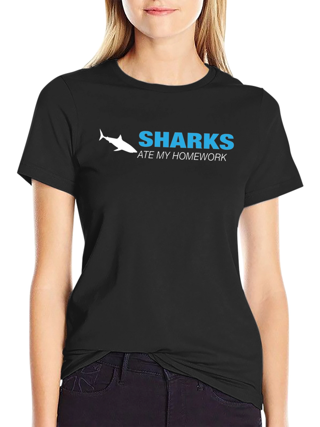 Sharks Ate My Homework Funny T-Shirt