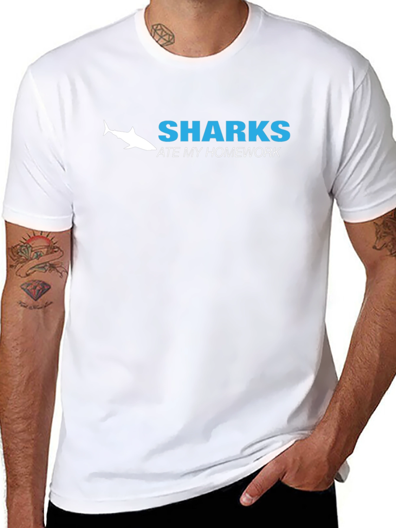 Sharks Ate My Homework Funny T-Shirt