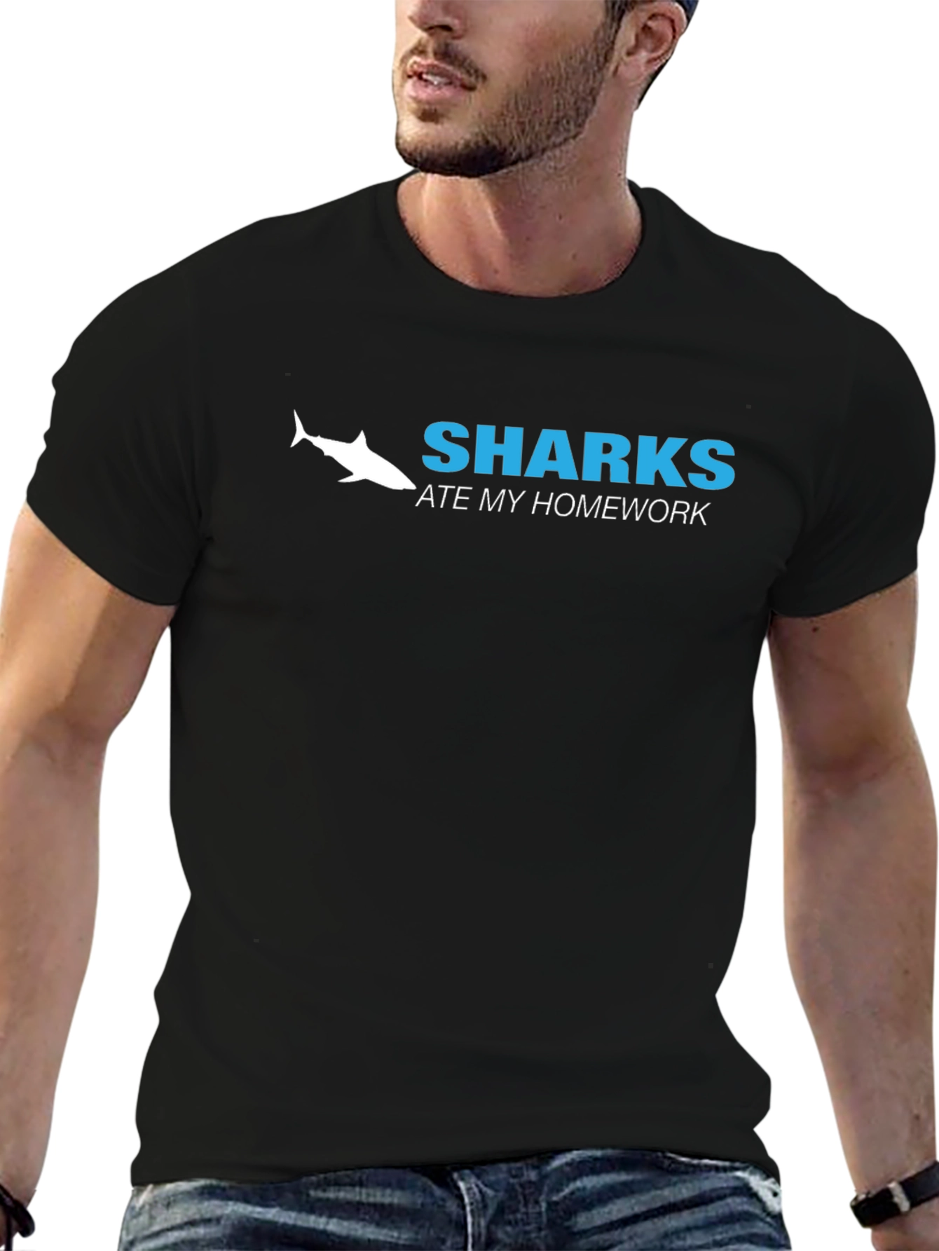 Sharks Ate My Homework Funny T-Shirt
