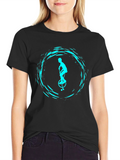 Unicyclist Graphic Tee - Cool Black T-Shirt