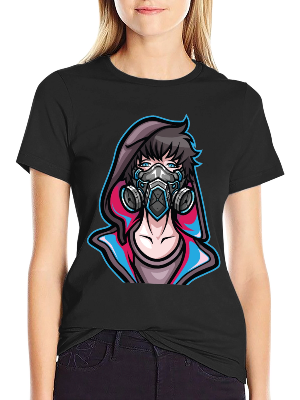 Anime Gas Mask Graphic Tee