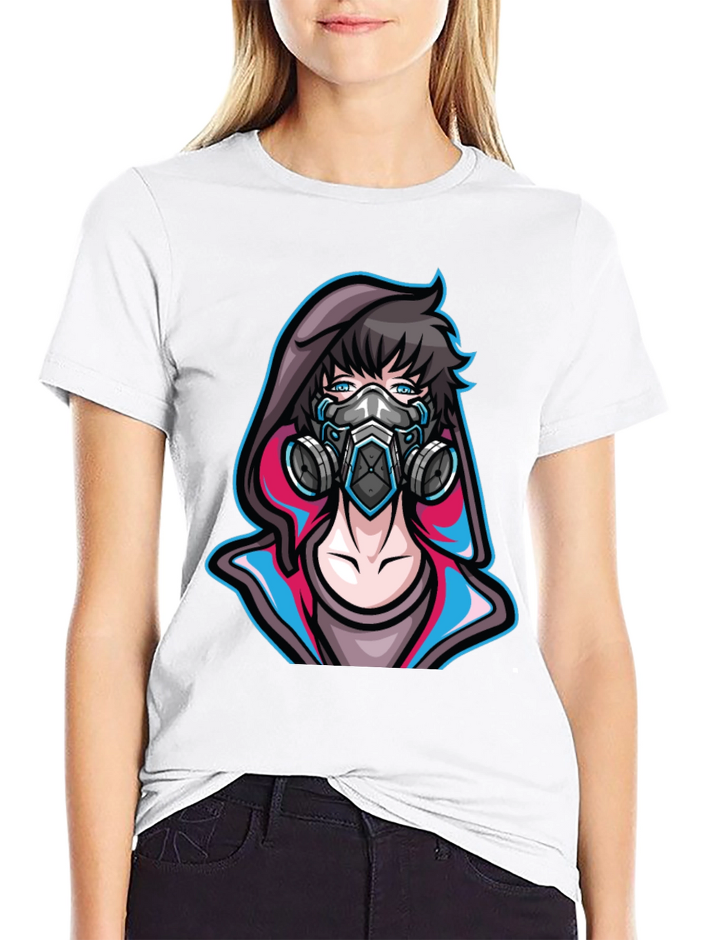 Anime Gas Mask Graphic Tee