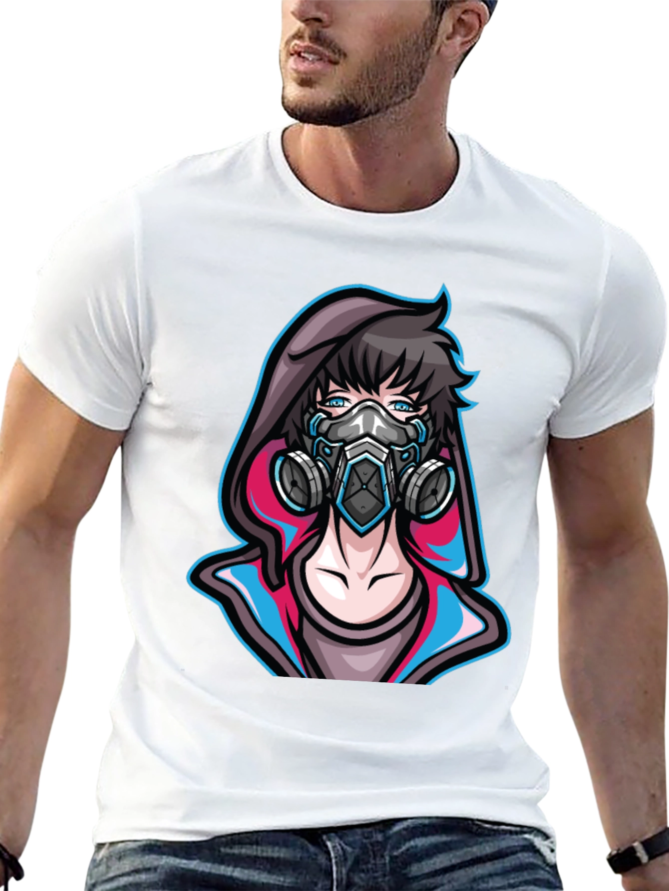 Anime Gas Mask Graphic Tee